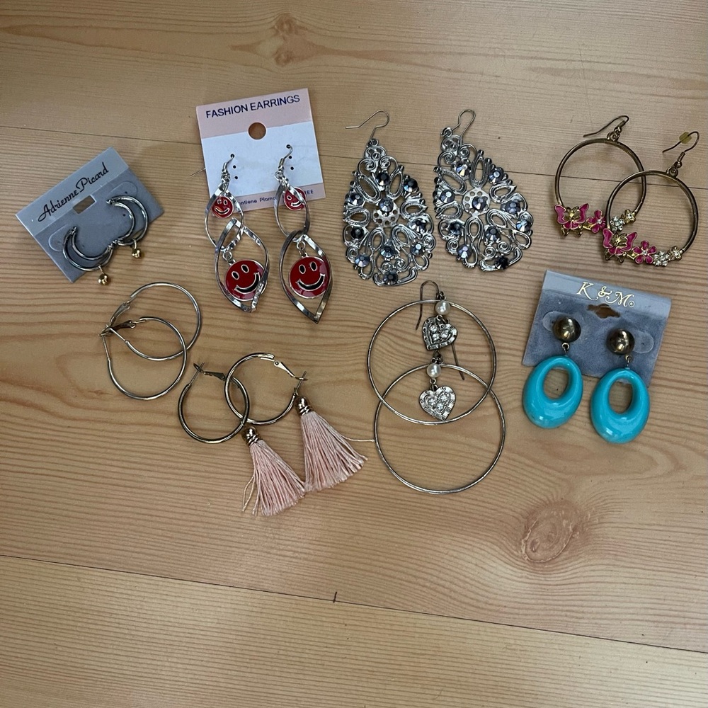 Assorted Vintage Hoop,Tassle,Moon &Teal Earrings - Women's Fashion Jewelry